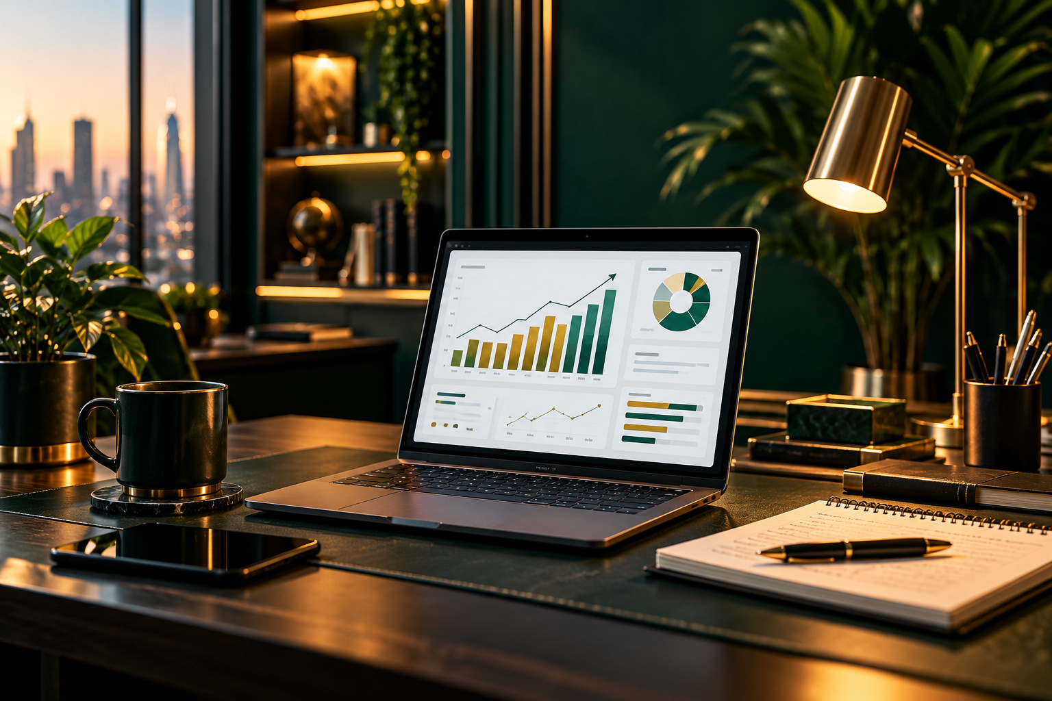 Campaign analytics displayed on a laptop