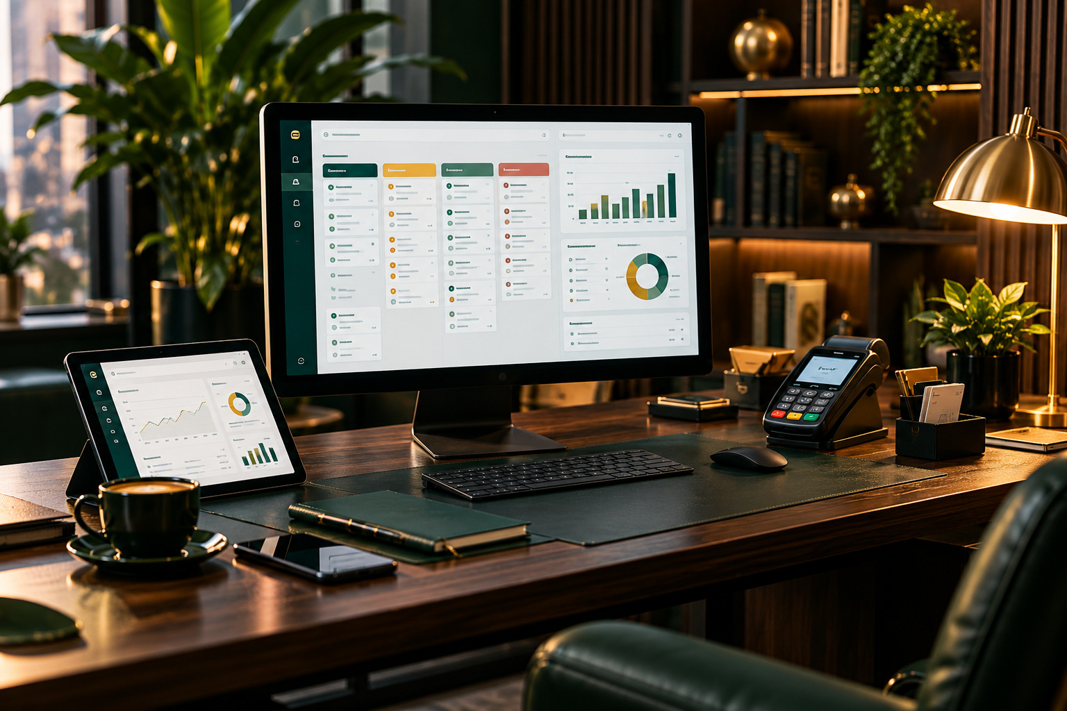 Business management dashboard and point of sale equipment